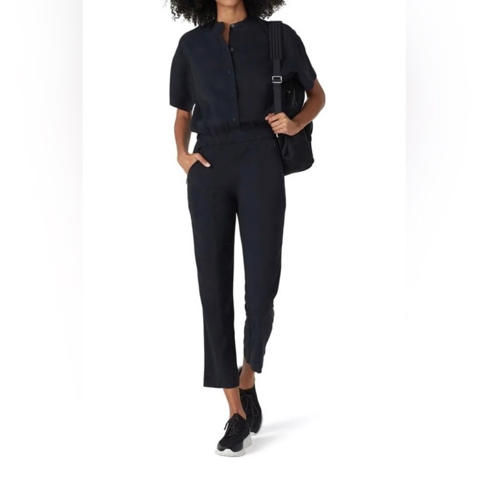 Lululemon Athletica perfectly poised short sleeve Black Jumpsuit